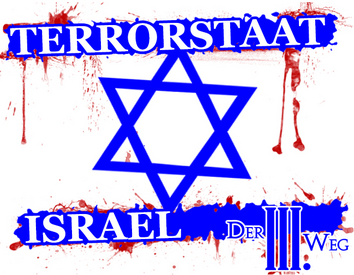 Die Darstellung der israelischen Flagge durch die Partei DER DRITTE WEG zeigt eine Israelflage mit Blutspritzern